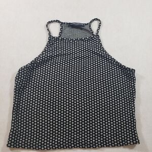 Brandy Melville Muscle shirt womens black/white diamond design halter crop top …